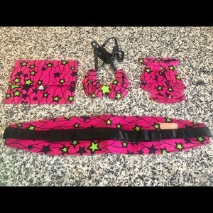 Custom handmade neckpiece, clutch, belt